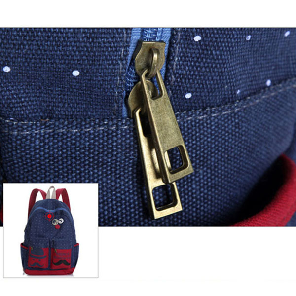 Canvas Dot Leisure Travel Backpack Beard Rucksack Schoolbag